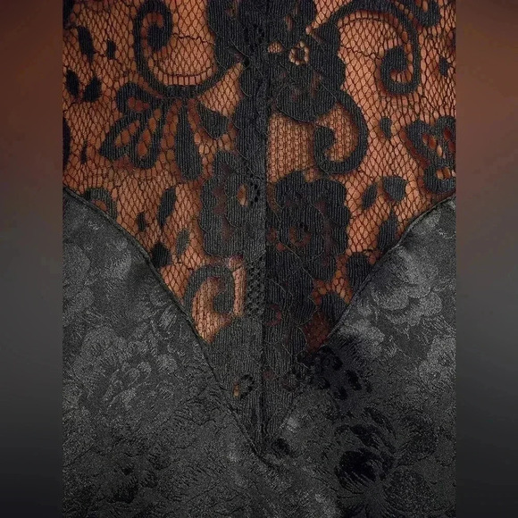 NWT Lulus Evidently in Love Black Floral Embossed Satin Swing Dress XS - Picture 4 of 10